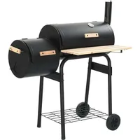 Klassischer Holzkohle Grill Barbecue Smoker 103x60x113 cm + Holz Griff u Ablage
