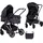 Chipolino Kinderwagen Aura 2 in 1 umbaubar Wickeltasche Sitz umkehrbar bis 22 kg schwarz gemustert