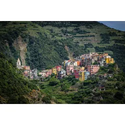 Fototapete PAPERMOON "Stadt in Bergen", bunt, B:4,50m L:2,80m, Vlies, Tapeten