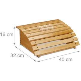 Relaxdays Fußstütze Schreibtisch, Hellbraun,