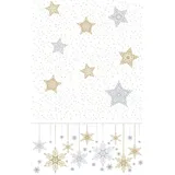 5x Duni Dunicel® Tischdecke 138 x 220 cm Snowstars White
