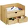 Relaxdays Schreibtisch Organizer, Bambus Briefablage, Schubladen für Büro Utensilien, Ordnungssystem Schreibtisch, Natur