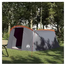 vidaXL Tunnelzelt 4-Personen Grau/Orange