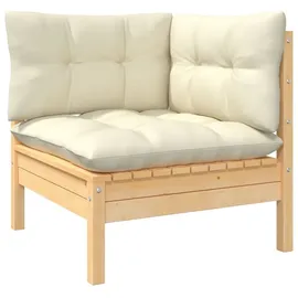 vidaXL Garten-Lounge-Set 3-tlg. creme Kiefer