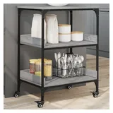 vidaXL Küchenwagen Grau Sonoma 60x41x80,5 cm Holzwerkstoff