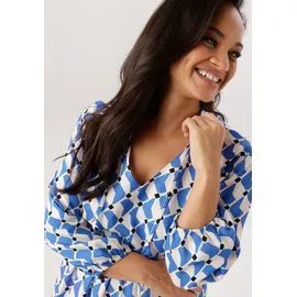 aniston plus Maxikleid Blau/Schwarz/Weiß 46
