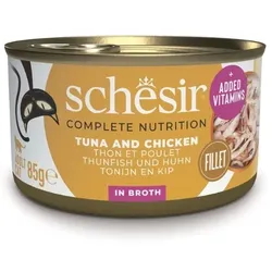 SCHESIR Mit natural Thunfisch, Hühnerfilet und Reis 85G