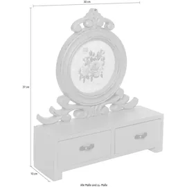 Myflair Bilderrahmen "Senja, grün", grün, B:30cm H:10cm T:37cm, MDF, MYFLAIR MÖBEL & ACCESSOIRES, Bilderrahmen, Bilderrahmen, mit 2 Schubladen, ideal auch als Schmuckkasten, Shabby Optik