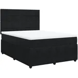 vidaXL Boxspringbett mit Matratze Schwarz 160x200 cm Samt2102745