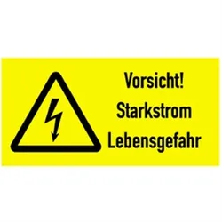 Aufkleber Vorsicht! Starkstrom Lebensgefahr, Kombischild, Folie, 300x200 mm