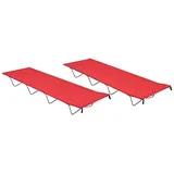 vidaXL Campingbetten 2 Stk. 180x60x19 cm Oxford-Gewebe und Stahl Rot