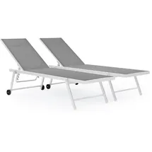 Habitat et Jardin Sonnenliege 60 x 37 x 194 cm Grau