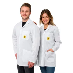SafeGuard ESD Kittel Pro-Line, weiß, 1/2 Länge DSWL42496 , 1 Unisex Kittel, Größe S