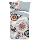 Muller Textil Ralvira Blumen/Blätter/Grau 200 x 200 cm + 2 x 80 x 80 cm