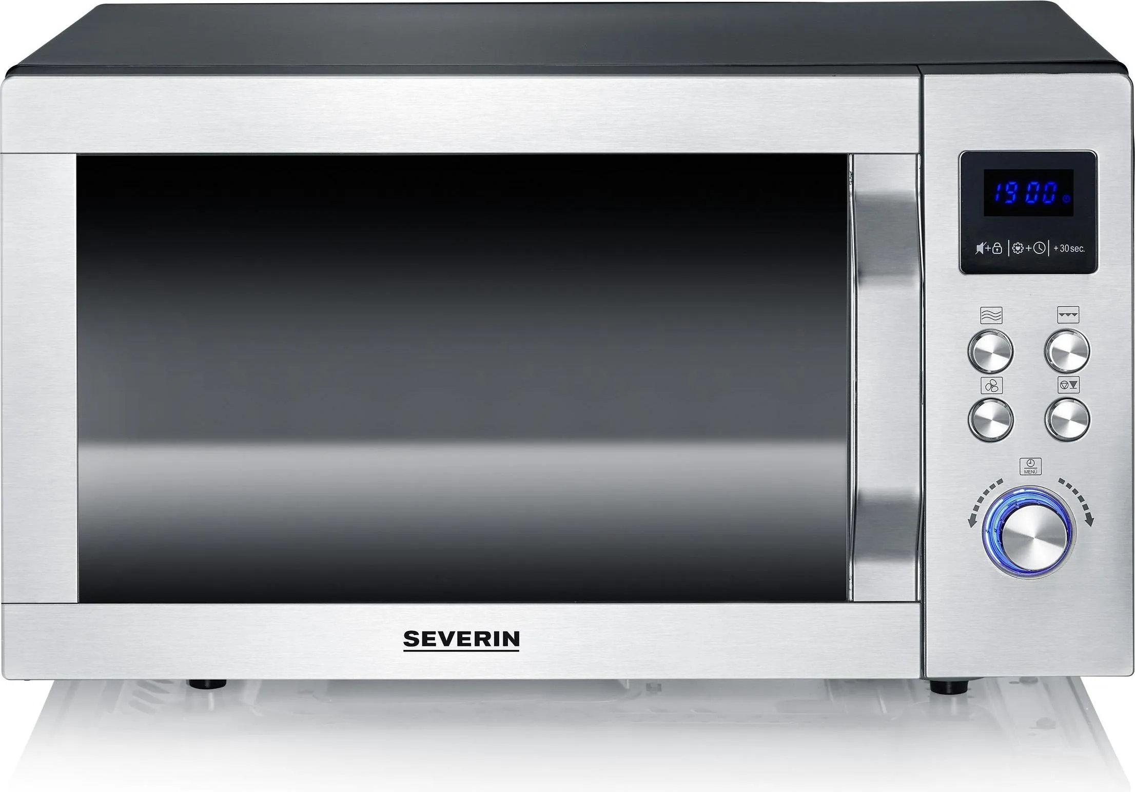 Severin Microwave w/MW7777  plate 900 watts 25 l - Steel (29070), Mikrowelle, Silber