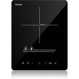 Induktionskochplatte Iseasy Induktionskochfeld 1 Platte 2100W, 28cm Kochplatte, Tragbares Induktionskochfeld, 9 Heizstufen, 8-Stunden-Timer,
