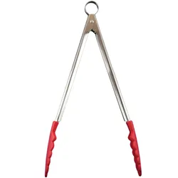 CUISIPRO Küchenzange Servierzange Edelstahl mit Silikon-Enden rot 30,5 cm
