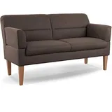 CAVADORE 2,5-Sitzer Küchensofa Kira / Sitzbank für Küche, Esszimmer oder Wohnküche inkl. Armteilverstellung / Leichte Fleckenentfernung dank Soft Clean / 168 x 94 x 81 / Flachgewebe: Braun