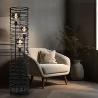 GLOBO Stehleuchte, Käfig-Design, Drähte gewickelt, H 129 cm