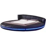 Xlmoebel Rundbett Luxuriöses Doppelbett im runden Design aus Leder für Hotelzimmer. (Bett), Hergestellt in Europa schwarz