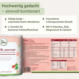 For You eHealth GmbH Eiweiß Power Erdbeere-Rhabarber Pulver 750 g