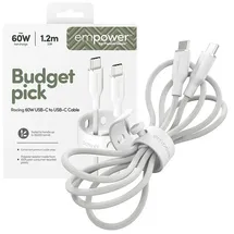 Panzer Glass PanzerGlass empower 60W USB-C to USB-C Cable USB 2.0 1.2M White