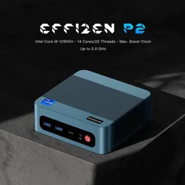 bosgame Mini-PC Intel Core i9 12900H 5,0 GHz 32 GB RAM 1 TB SSD Intel Iris Windows 11 Pro