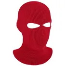 LuxusKollektion Sturmhaube Strick-Ski-Maske 2-Loch Thermo rot winddicht unisex rot