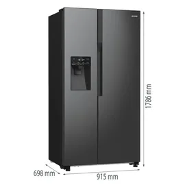 Gorenje G800 NRR9185ESBXL Side-by-Side (566 l, 1786 mm hoch, Schwarz)