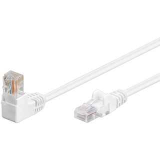 goobay CAT 5e Patchkabel 1x 90° gewinkelt, U/UTP weiß