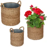 Relaxdays Pflanzkorb 37 x 37 x 42 cm Braun