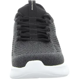 SKECHERS Herren Sneakers, Schwarzes Netzgewebe mit grauem Rand, 42 EU