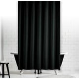 TEXTIL DUSCHVORHANG UNI SCHWARZ 240x200 cm 240 BREIT X 200 CM HOCH! SHOWER CURTAIN BLACK!