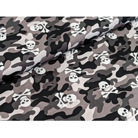 Corileo Stoff Baumwollstoff Camouflage Totenkopf Schwarz / Weiß Stoff schwarz|weiß