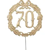 DEMMLER Jubiläumszahl 70 Ø 13 cm gold