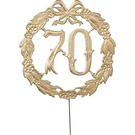 DEMMLER Jubiläumszahl 70 Ø 13 cm gold