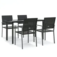 VidaXL 5-tlg. Garten-Essgruppe Poly Rattan und Stahl