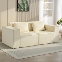 Homcom 3 Sitzer Sofa-202L x 90B x 76H cm-Beige | Gr.: onesize