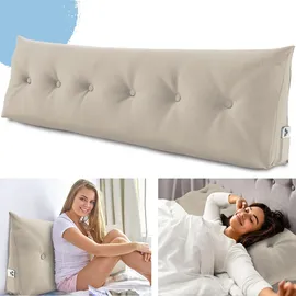 eloneo Rückenkissen – Keilkissen fürs Bett & Sofa, abnehmbarer Bezug, praktisches Seitenfach 1 St Kissen