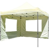 VCM PROFI Falt Pavillon mit 4 Seitenteilen 3x3m champagner wasserdichtes Dach Zelt