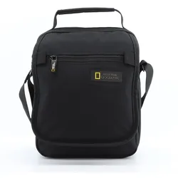 Schultertasche NATIONAL GEOGRAPHIC "Mutation", Damen, Gr. B/H/T: 11.5cm x 24.00cm x 19cm, schwarz, Kunstfaser, Taschen, aus recyceltem Polyester