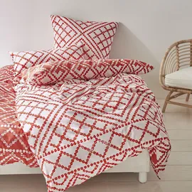 IBENA Hana Satin rotorange 135 x 200 cm + 2 x 80 x 80 cm