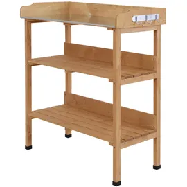 Outsunny Pflanztisch 76 x 37 x 89 cm Braun