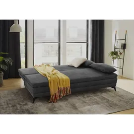 luma-home schönes für dein zuhause luma-home Dauer-Schlafsofa, Anthrazit, Textil, 2-Sitzer, Füllung: Polyetherschaumkern, einzeln stellbar,Rechteckig, 202x90x105 cm, Wohnzimmer, Sofas & Couches, Schlafsofas