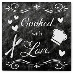 Sovie HOME Serviette Cooked with Love aus Linclass® Airlaid 40 x 40 cm, 12 Stück Küche Liebe Kochen