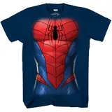 Marvel Amazing Spider-Man Kostüm Anzug Erwachsene T-Shirt, Blau, XL - XL