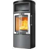 Kaminofen HARK 44-5.1 GT ECOplus FlameKat Raumluftunabhängig 8 kW - Ofenkacheln: opak-schwarz - Korpus: titan/verchromt