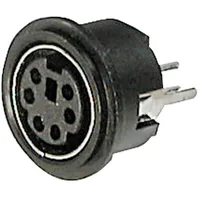 TRU Components Miniatur-DIN-Rundsteckverbinder Buchse, Einbau vertikal Polzahl: 8 Schwarz