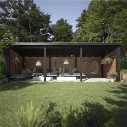 PLUS Nordic Multi Gartenhaus 14 m2 - 3 Module offen m. Dachpappe / Aluleisten