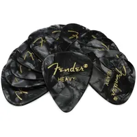 Fender Premium Celluloid 351 Shape Picks, Heavy, Black Moto,